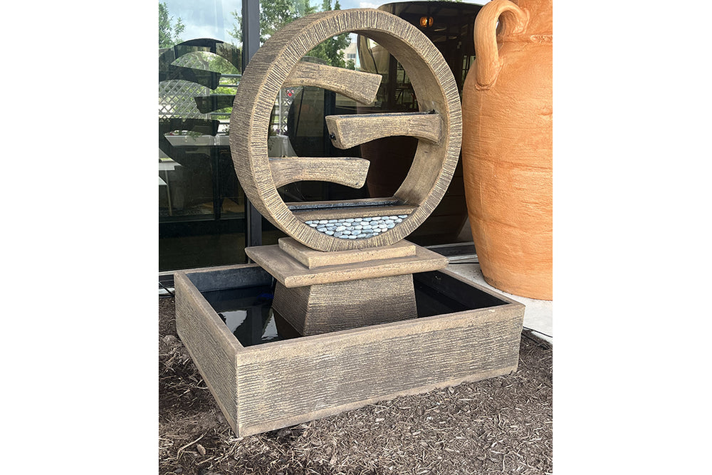 Exaco Wagon Wheel Outdoor Water Fountain 45" Tall New