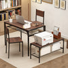 Industrial Style Rectangular Kitchen Table with Bench and Chairs-Walnut - Gallery View 1 of 11