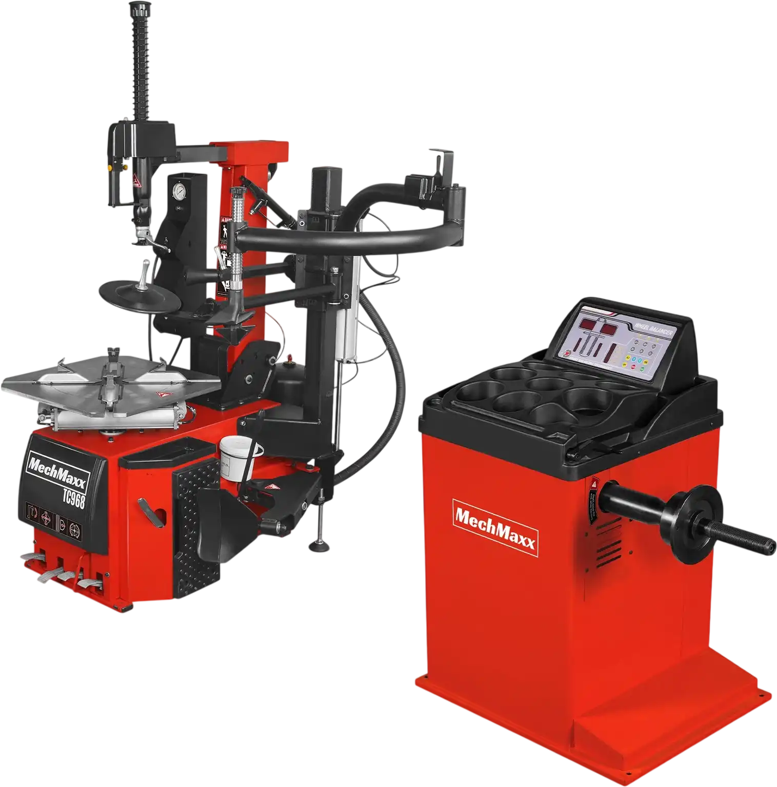 MechMaxx TC9682+WB855 Tire Changer High Performance Tilt Back Wheel Balancer Bundle New