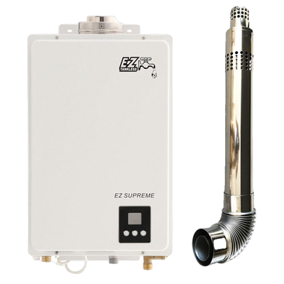 EZ Tankless EZSUPNG Supreme Indoor Tankless Water Heater 8.2 GPM 165000 BTU Natural Gas Direct Vent Kit Manufacturer RFB