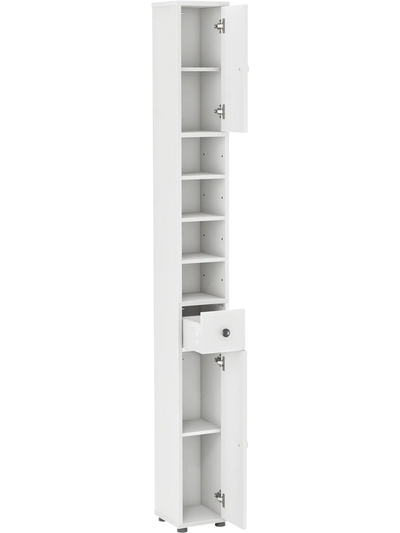 Costway Freestanding Slim Bathroom Storage Cabinet w/ Drawer Adjustable Shelves 23465971 New