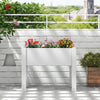 53L Raised Bed Grow Box Self-Watering Planter Box Stand with Water Level Monitor-White - Gallery View 1 of 10