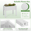 Self-watering 53L raised planter box in white, made of durable PP material, ideal for outdoor gardening and plant.