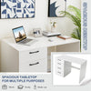 43.5-inch white computer desk with spacious tabletop and 4 large drawers for work, study, and makeup storage.