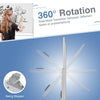 Double-sided magnetic whiteboard with 360° rotation, aluminum frame, and rolling casters for versatile use in offices.