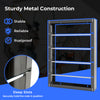 Wire spool rack with sturdy metal construction and deep slots, designed for organizing cables and wires in industrial.