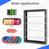 Wire spool rack in gray with 4 removable rods, ideal for organizing wires, ribbons, and yarns in industrial settings.