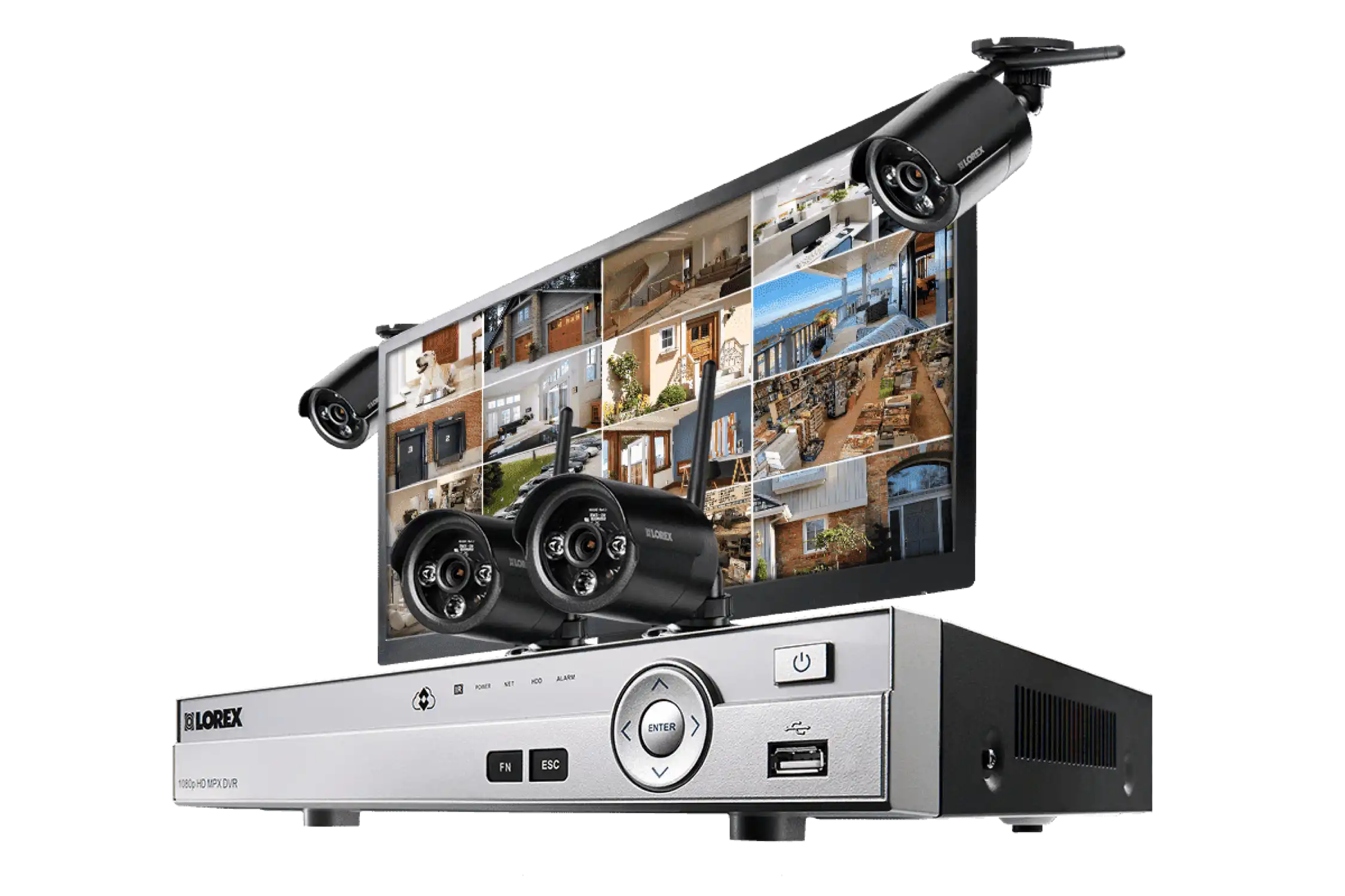 Lorex LW164MW HD 4 Camera 16 Channel DVR and Monitor Indoor/Outdoor Surveillance Security System New