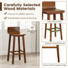 29-inch wood bar stool set of 2 in walnut with solid wood seat and acacia wood support legs for dining or pub use.