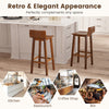 29-inch walnut wood bar stools set of 2 with solid back, perfect for kitchen or restaurant use.