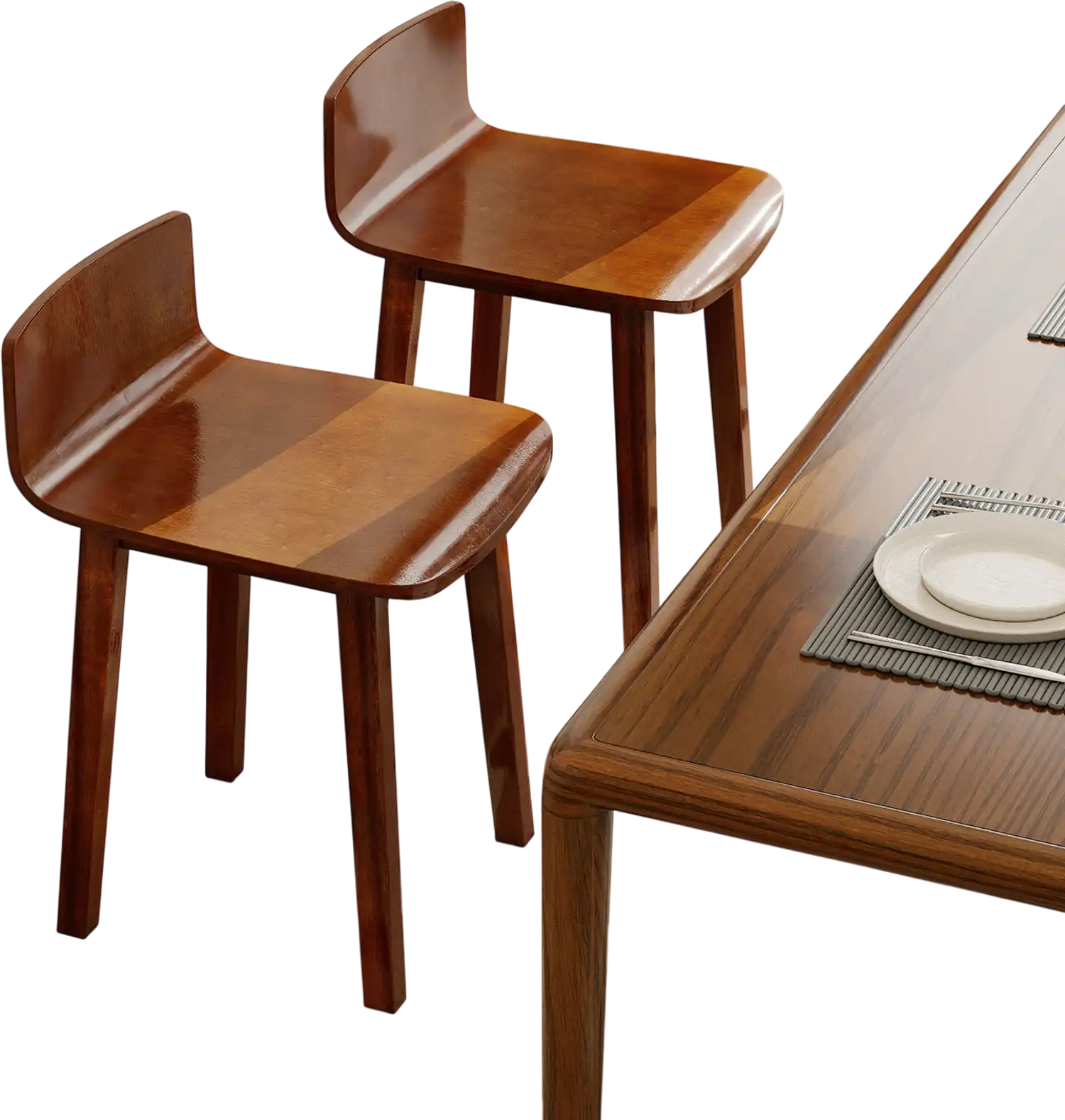 Costway Wood Dining Chairs Set of 2 Farmhouse Mid-Century Modern Armless Side Chairs Brown 374529168 New