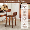 Brown acacia wood dining chair with smooth round corners and reinforced structure, perfect for farmhouse-style dining.