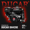 5 inch E-start DUCAR 420cc 15hp Gasoline Engine Powered Drum Wood Chipper with Towbar ,  PGS1500