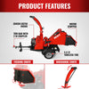 25hp 750cc Twin Cylinder ZONSEN Petrol Engine 7" Hydraulic Feeding Wood Chipper,  DCH7