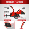 HONDA GX690 22HP 688cc Twin Cylinder Gasoline Engine Powered 7" Hydraulic Feeding Wood Chipper,  DCH7