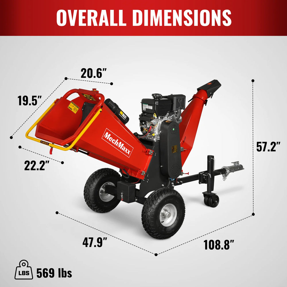 6 inch E-start B&S VANGUARD 408cc 14hp Gasoline Engine Powered Drum Wood Chipper ,  P4206