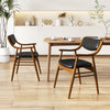 Wooden Dining Chair Set of 2 with Padded Seat and Back-Black - Gallery View 1 of 9