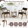 Wooden dining chair set of 2 with padded seats, black PU leather, and rubber wood frame for versatile use.