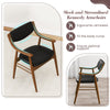 Kennedy armchair with padded seat and back, ergonomic armrests, and rubber wood frame for versatile dining or office.