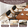 Wooden dining chair set of 2 with padded black seats and ergonomic armrests, perfect for a sleek and minimalist dining.