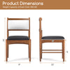 Wooden dining chair set of 2 with rubber wood frame, faux Sherpa backrest, and padded seat for stylish dining comfort.