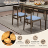 Wooden dining chair set of 2 with brown rubber wood legs, featuring soft linen cushions for comfort and style.