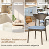 Wooden dining chair set of 2 with rubber wood legs, featuring soft linen cushions for comfort in dining or living.