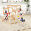 8-in-1 Wooden Jungle Gym Playset with Slide and Monkey Bars-Natural - Gallery View 1 of 10