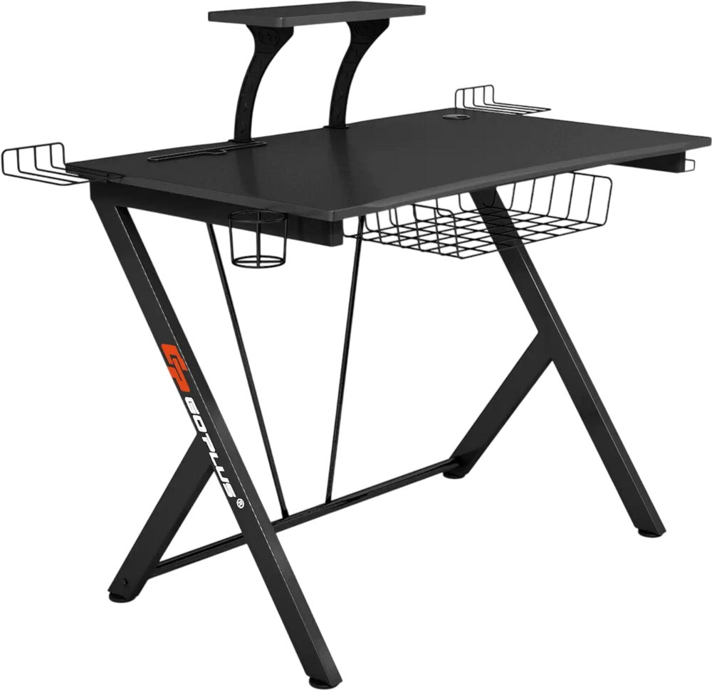 Multifunctional E-Sport Gaming Desk with Headset Hook and Cup Holder