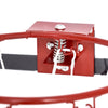 Close-up of the red basketball rim and spring mechanism for the Over-The-Door Mini Basketball Hoop, ideal for indoor.