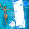 Inflatable gymnastic tumbling mat in blue, made of durable waterproof material, ideal for workouts and water activities.