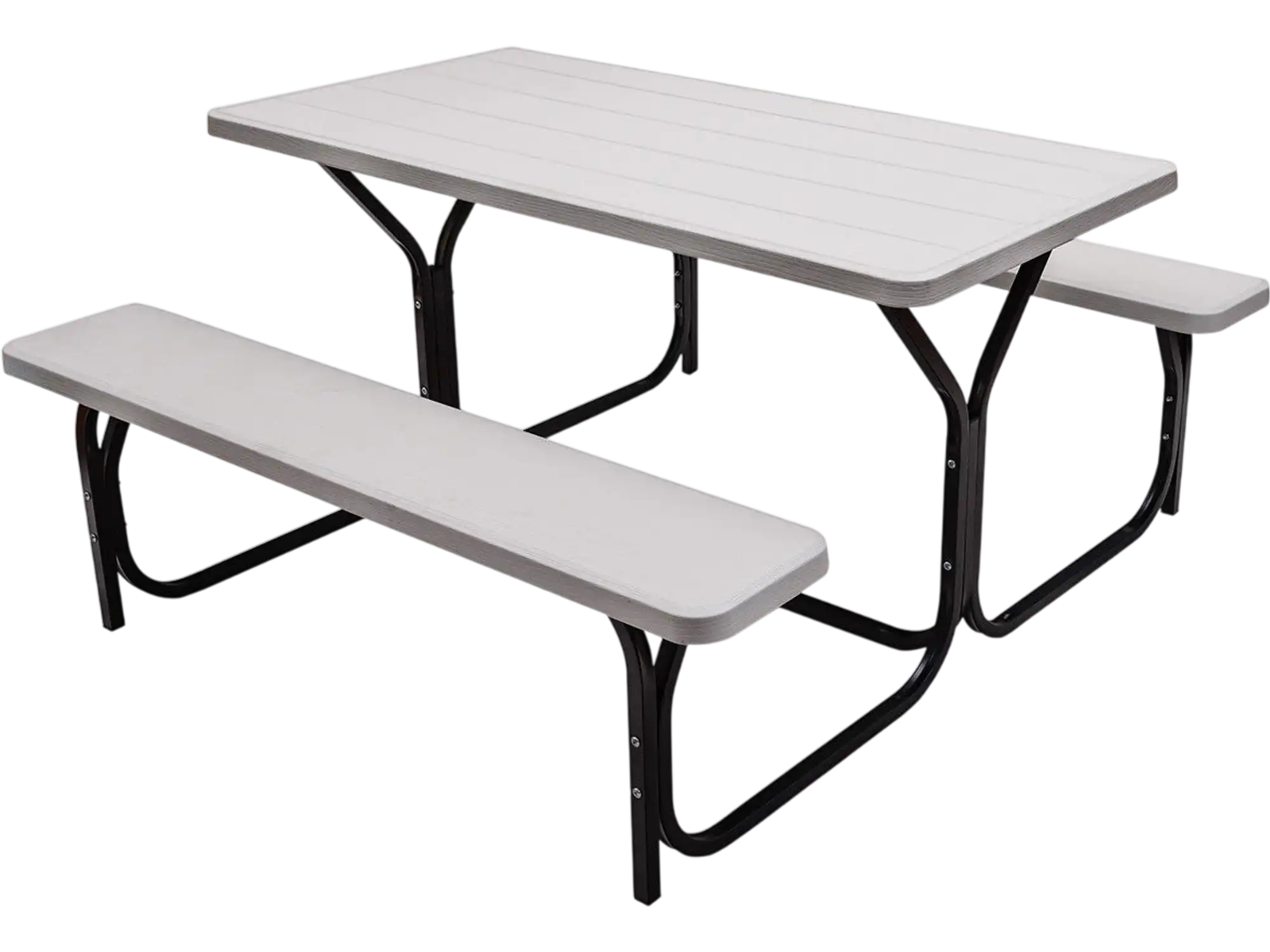 Costway Outdoor HDPE Picnic Table Bench Set Metal Base 91203576 New