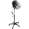 Salon standing hair dryer with adjustable temperature, swivel hood, and portable design on wheels for easy.