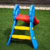 Colorful children's folding up-down slide with sturdy steps and smooth edges, perfect for indoor and outdoor play.