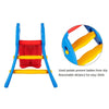 Colorful indoor outdoor children folding slide with lined pedals for safety and easy climbing, suitable for ages 2 to 5.