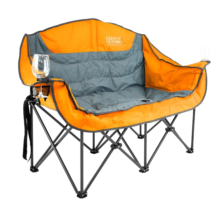 Creative Wagons 812501 Luxury Loveseat Folding Wine Chair Orange New