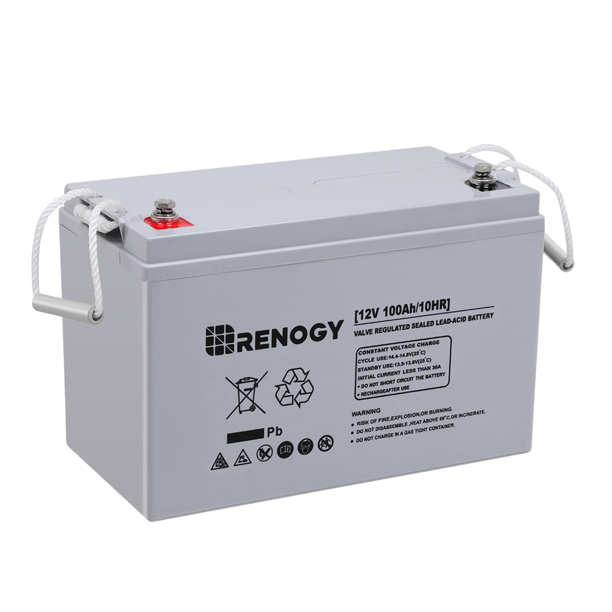 Renogy RNG-BATT-AGM12-100-US Deep Cycle AGM Battery 12 Volt 100Ah New