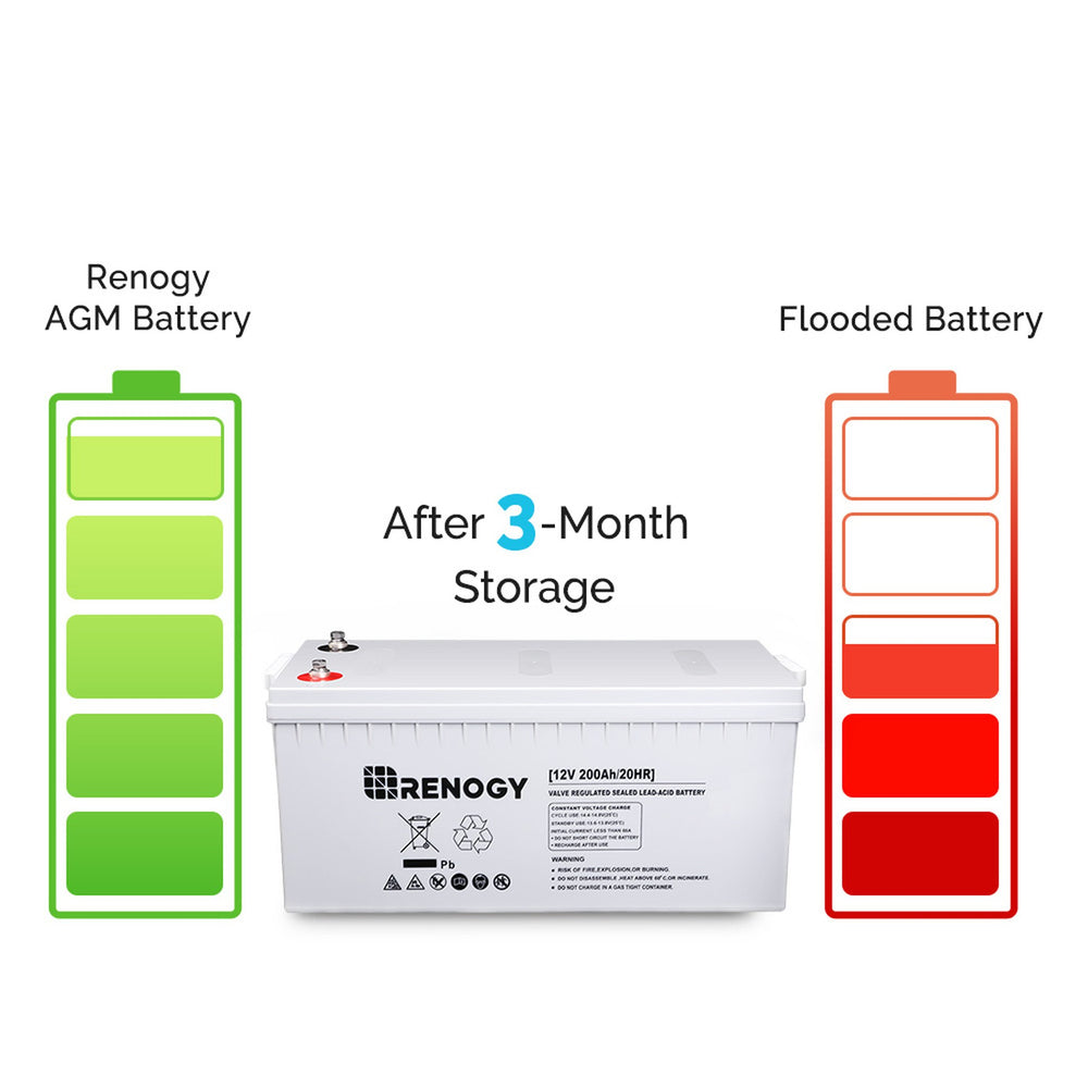 Renogy RNG-BATT-AGM12-200-US Deep Cycle AGM Battery 12 Volt 200Ah New