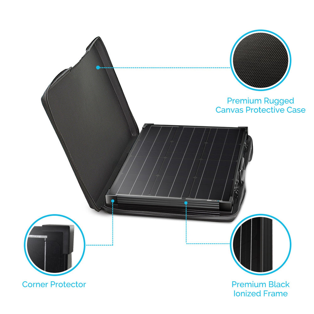 Renogy RNG-KIT-STCS100D-NC-US 100 Watt 12 Volt Monocrystalline Foldable Solar Suitcase W/O Controller New