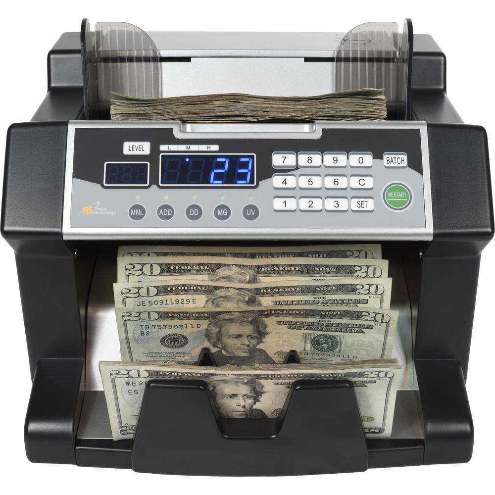 Royal Sovereign RBC3100 Elect Bill Counter with Counterfeit Detection 1200 Bills/Min New