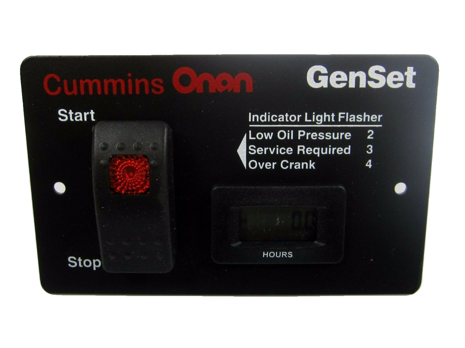 Cummins Onan Deluxe Remote Start Panel with Hour Meter For 3.6-7kW RV Generators - 028-00022