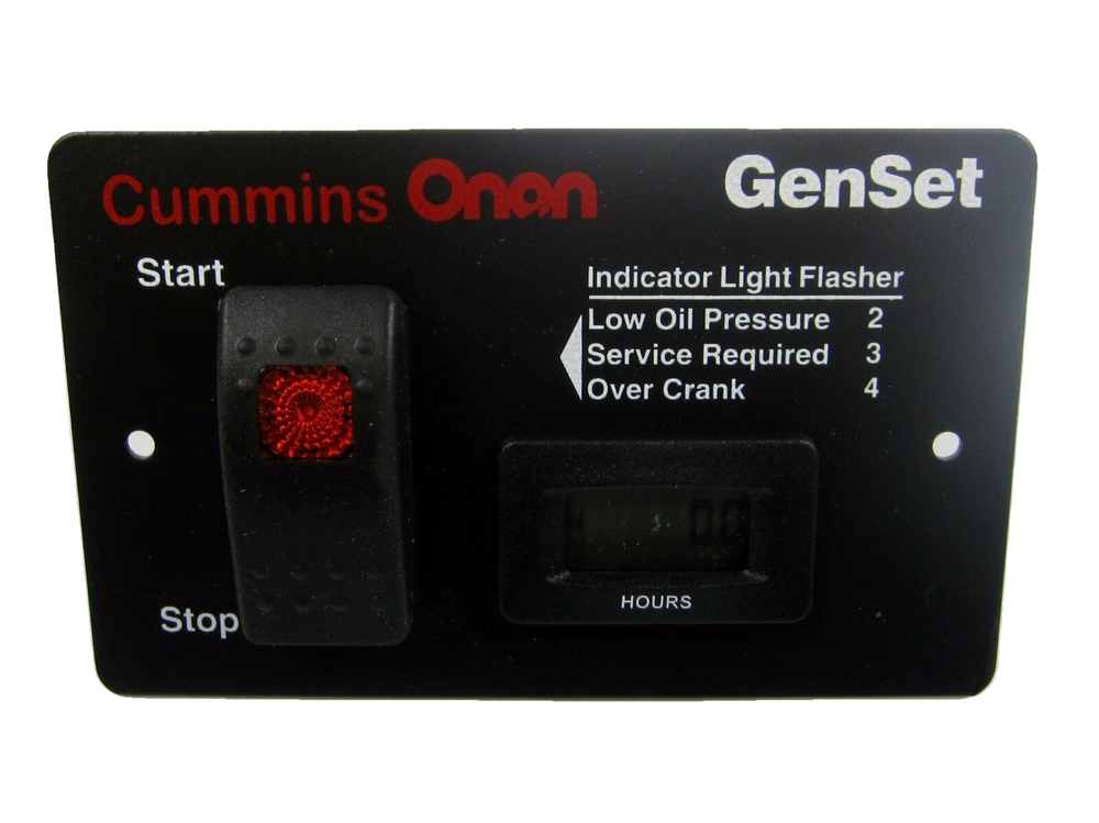 Cummins Onan Deluxe Remote Start Panel with Hour Meter For 3.6-7kW RV Generators - 028-00022