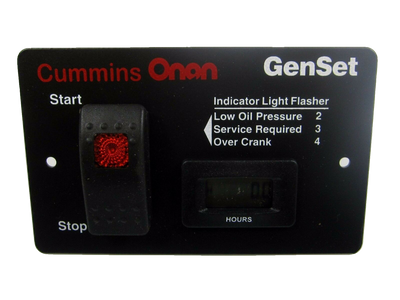 Cummins Onan Deluxe Remote Start Panel with Hour Meter For 3.6-7kW RV Generators - 028-00022