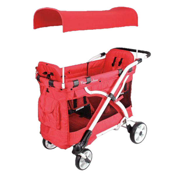 WonderFold Baby MJ04 Multi-Function Double Folding Stroller Wagon with Removable Canopy & 5-Point Harness Seats – Chariot Milioo New