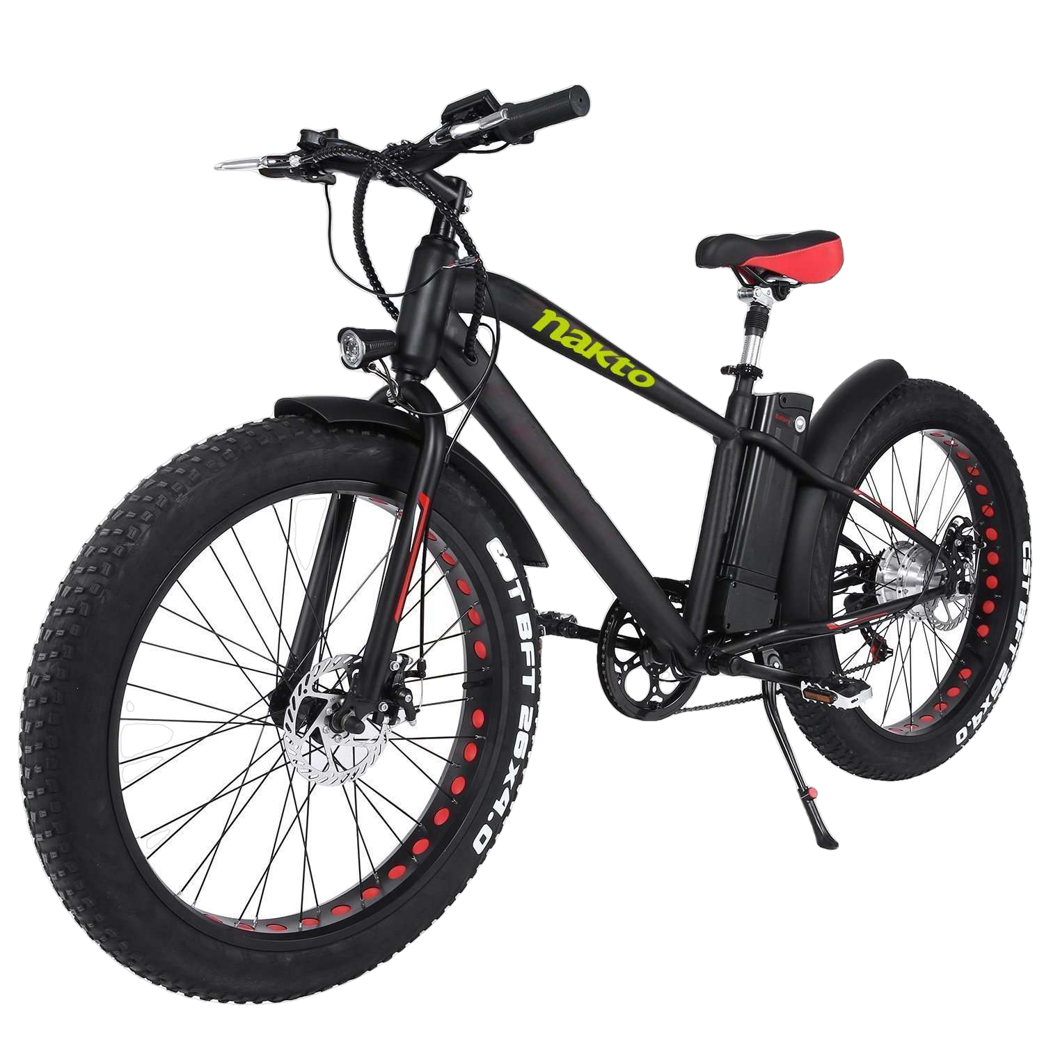 NAKTO 26 inch 300W 15.5 MPH Cruiser Electric Bicycle 5 Speed E-Bike 36V Lithium Battery New