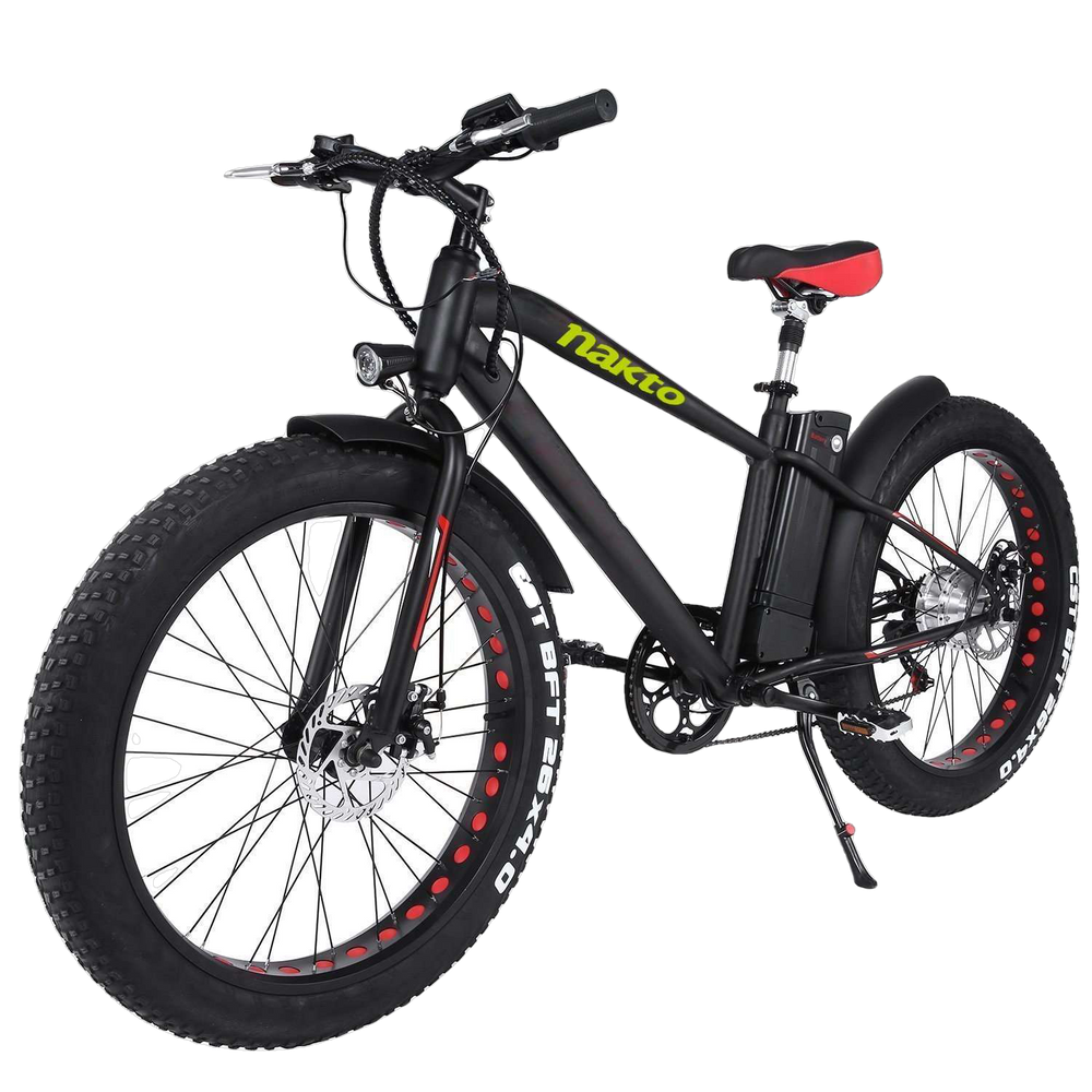 NAKTO 26 inch 300W 15.5 MPH Cruiser Electric Bicycle 5 Speed E-Bike 36V Lithium Battery New