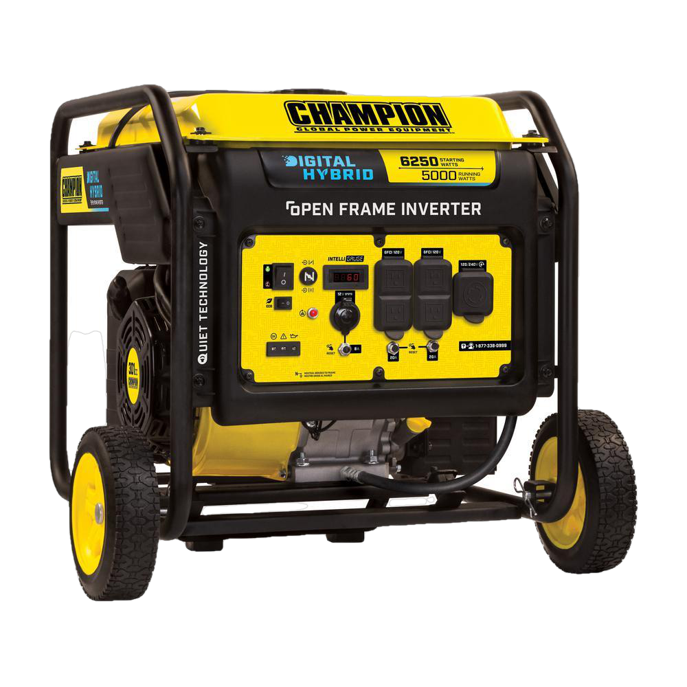 Champion 100519 5000W/6250W Open Frame Gas Inverter Generator New