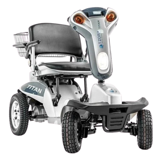 Tzora Titan Hummer XL 4 Wheel Heavy Duty Folding All Terrain Mobility Scooter Gray New