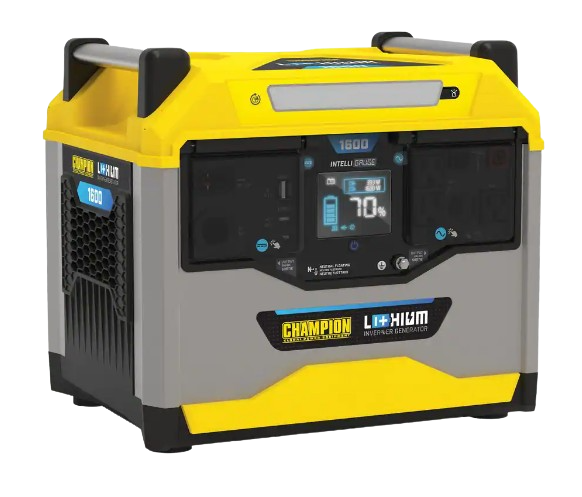 Champion 100594 1600/3200-Watt Portable Lithium-Ion Battery Solar Generator New