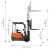 Tory Carrier 3WEFSA44-221 3 Wheel Electric Forklift 4400 lbs. Capacity with Heating Film New